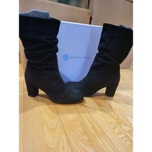 Eric Michael Womens Poppy Boot Leather Suede Black Size EU 40 M US 9.5-10 M